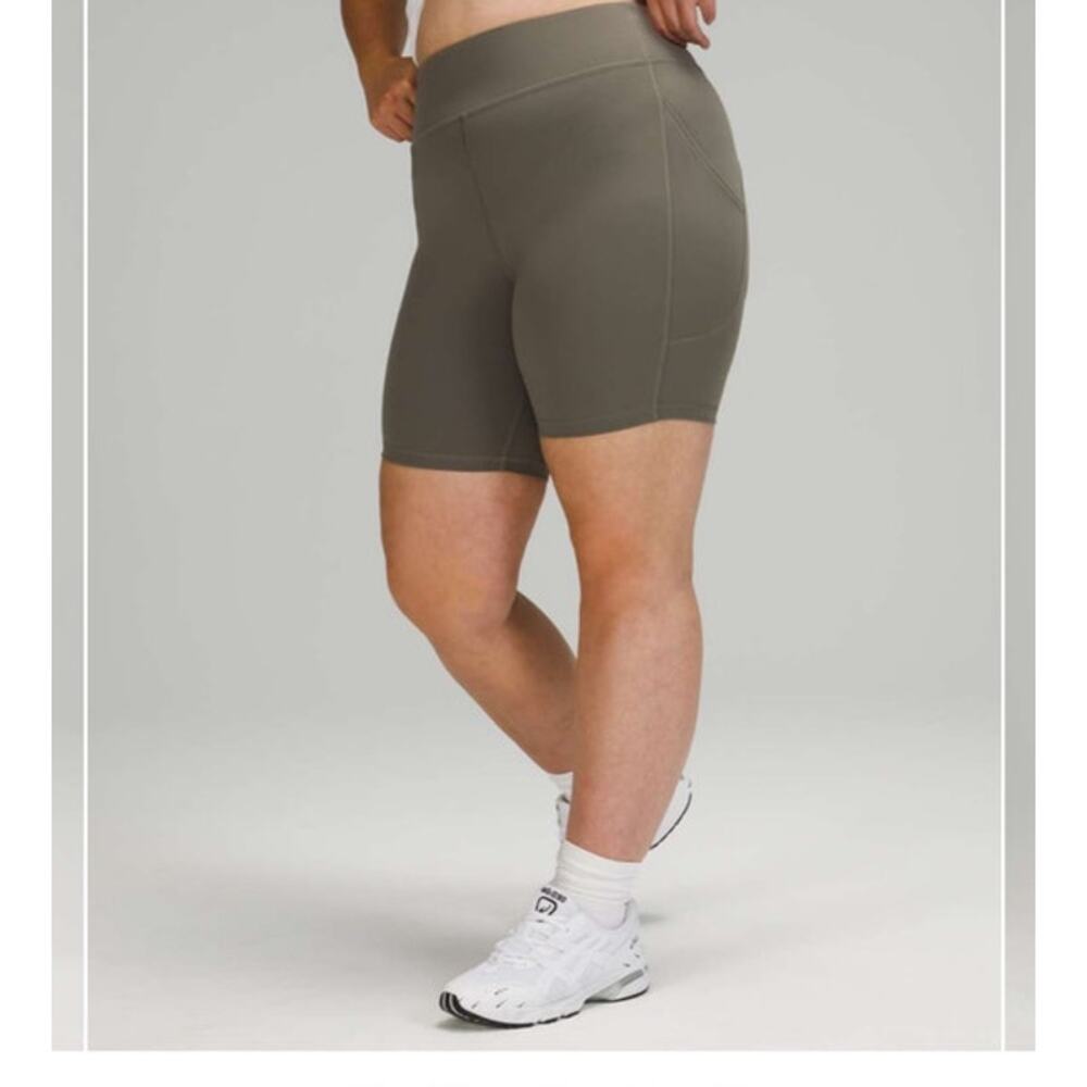 Lululemon Invigorate High Rise Short 8" NWOT SZ 10 Grey Sage